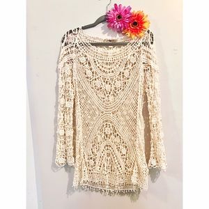 Cream Crochet Dress / Cover Up